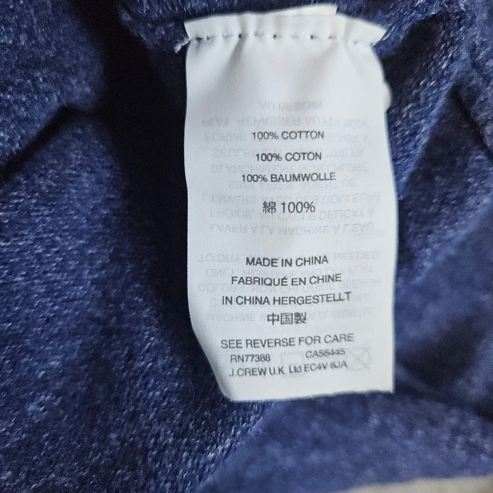 J Crew Men's Heathered Blue Crewneck Sweater Size S Lightweight 100% Cotton Soft
